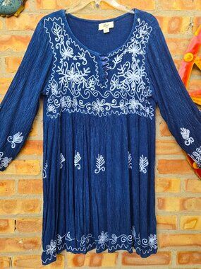 Embroidered Blue Dress